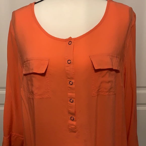 torrid Tops - 💕Torrid Top, Size 1X, Orangish-Pink, 3/4 Sleeves